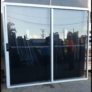 Sliding Aluminium Door - 2100h x 2410w Various Colours w/ Clear Glass