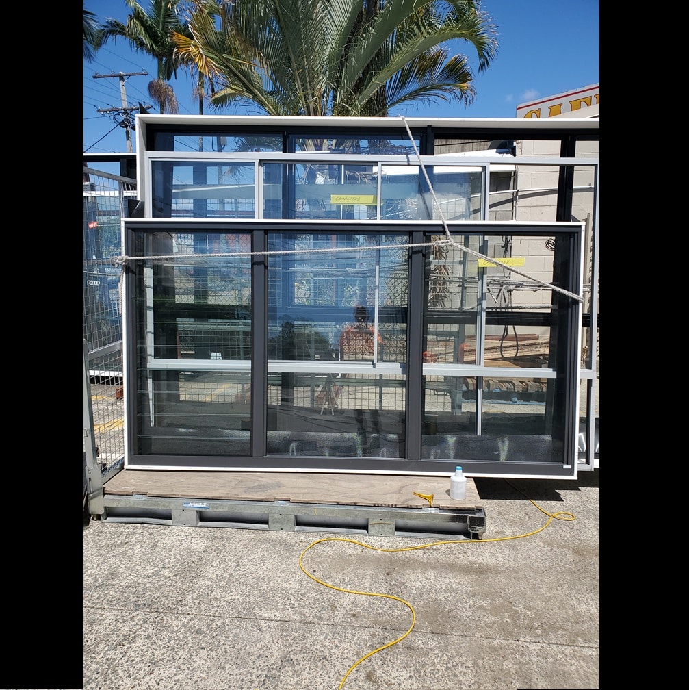 Electric Louvre Window 1480h x 2700w Monument w/ Clear Glass *Factory 2nd* 44638 A&D