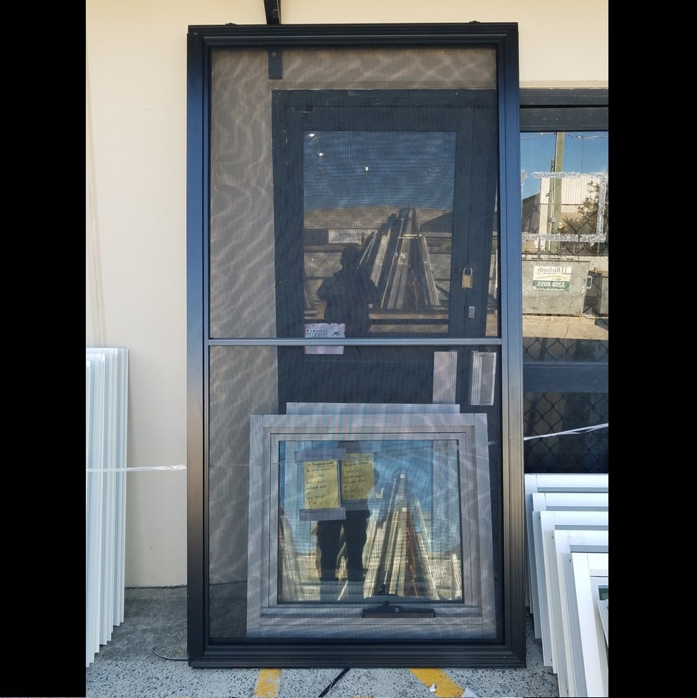 Fly Screen Door 2362h x 1230w Black Sliding Screen No Handle *Factory 2nd* 45160 A&D