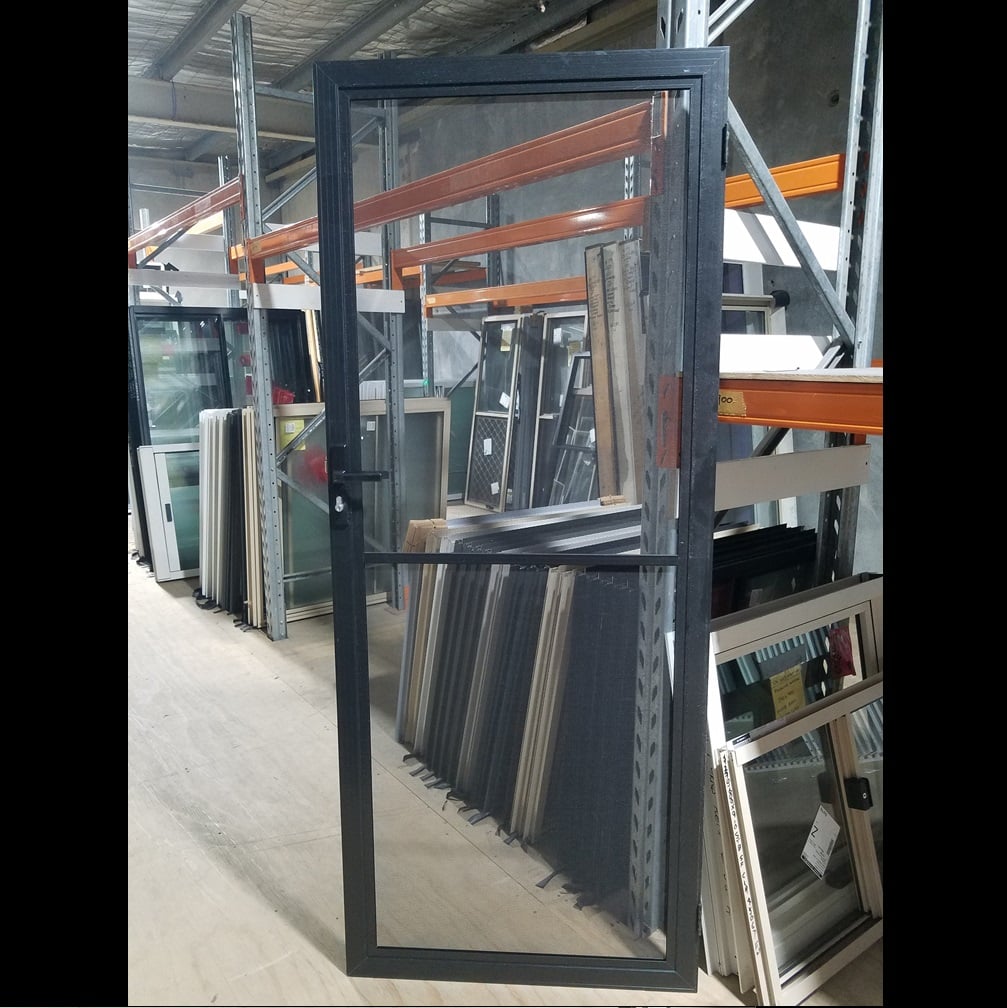 Fly Screen Door 2075h x 840w Black Hinged Screen *Factory 2nd* 45339