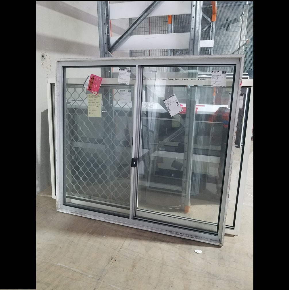 Sliding Window - 1350h x 1480h Clear Anodised w/ Clear Glass *Factory 2nd* 46175 1 Sliding Window