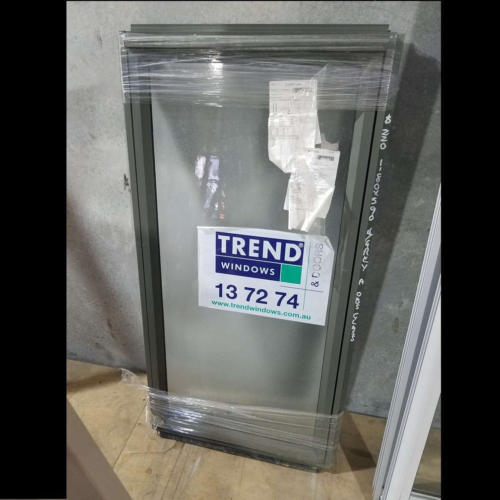 Awning Window - 1180h x 590w Woodland Grey w/ Obscure Glass *Factory 2nd* 46193 1 Awning Window