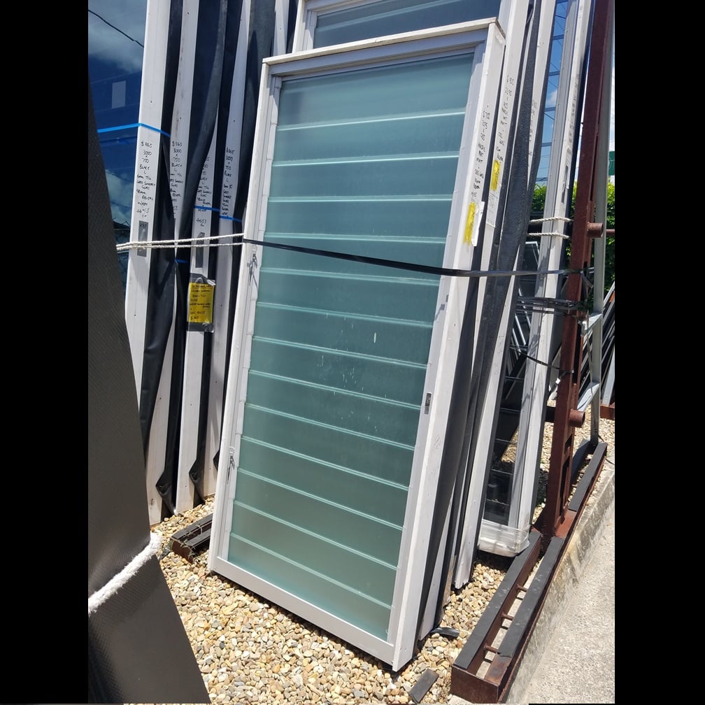 Louvre Window - 2095h x 905w Anodic Nat Matt w/ Obscure Glass *Factory 2nd* 46197 1 Louvre Window