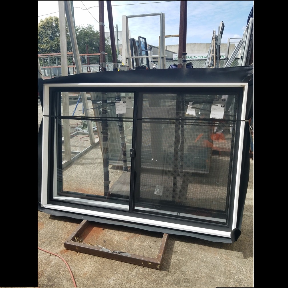 Sliding Window - 1200h x 1810w Black w/ Clear Glass *New* 46231 1 Sliding Window