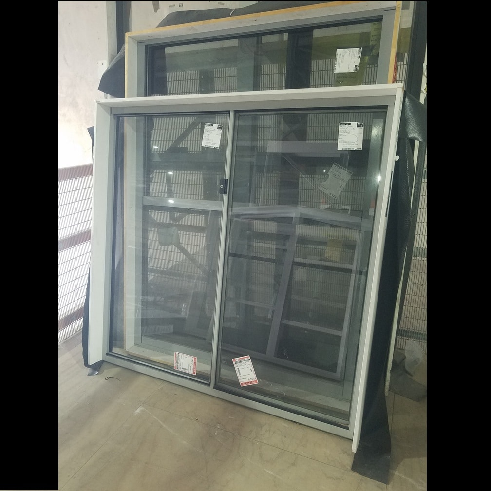Sliding Window - 1500h x 1510w Textura Silver w/ Clear Glass *Factory 2nd* 46238 1 Sliding Window