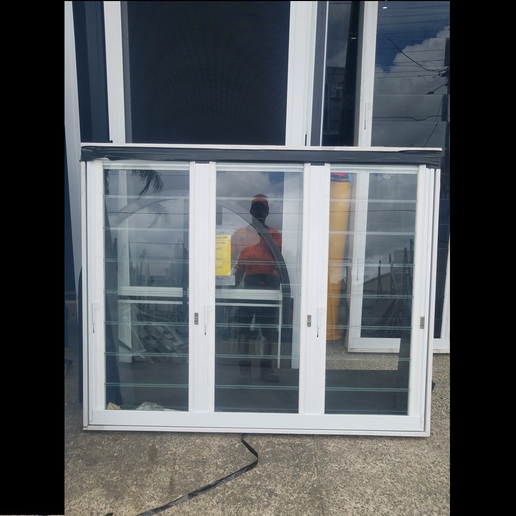 Louvre Window - 1211h x 1490w White w/ Clear Glass *Factory 2nd* 46322 1 Louvre Window