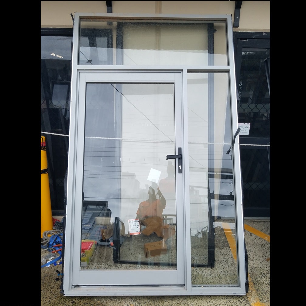 Hinged Door - 2395h x 1420w Ultra Silver w/ Clear Glass *Factory 2nd* 45399 1 Hinged Door
