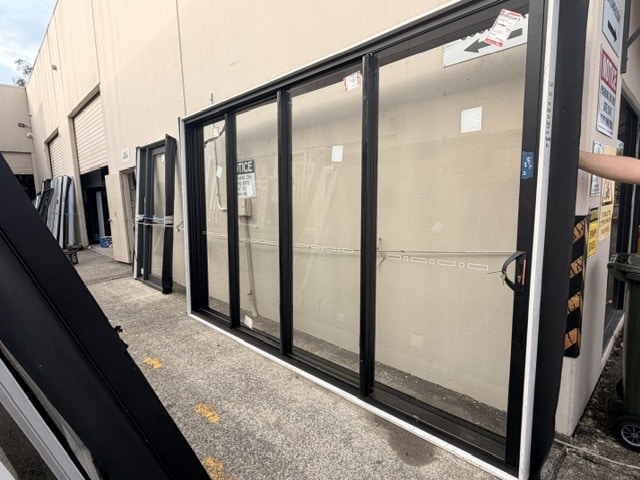 Stacking Door - 2400h x 3810w Black w/ Clear Glass *New* 80001 1 Stacking Door - 2400h x 3810w Black w/ Clear Glass *New* 80001