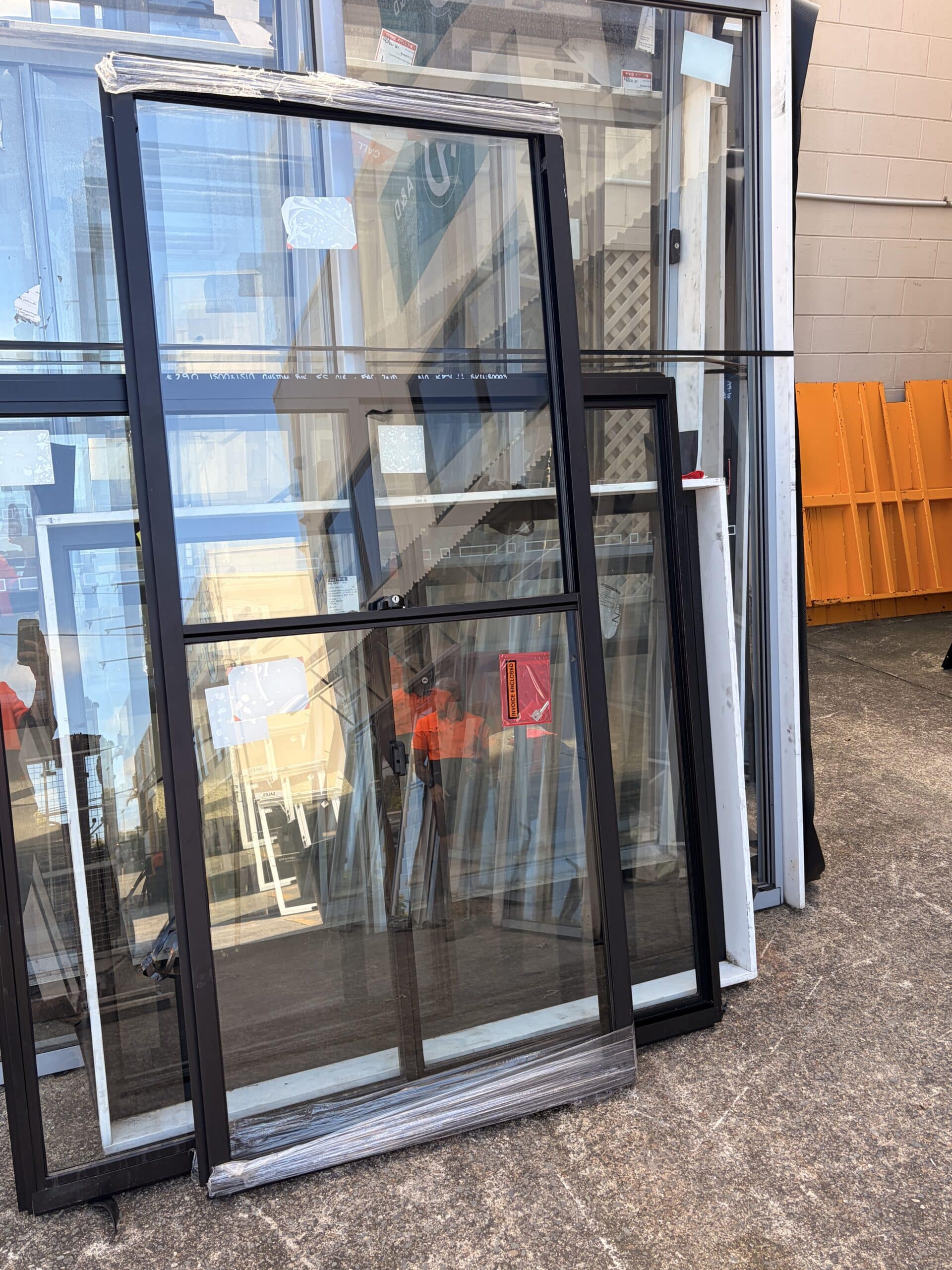 Double Hung Window – 2080h x 900w Black w/Clear Glass *New* 80005