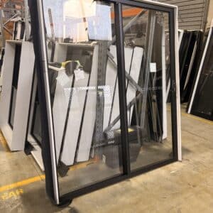 Aluminium Sliding and Stacker 42 Sliding Door 2100x1810 Black & Stainless Screen – New