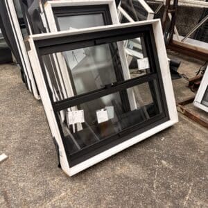 Aluminium Double Hung Windows 8 Double Hung 995h x 1205w Textura Black Factory 2nd