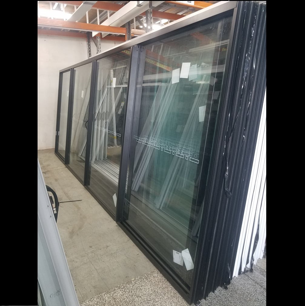 Sliding Door - 2100h x 5384w Black Centre Opening w/ Clear Glass *NEW* 45734 1 Sliding Door 2100h x 5384w Black Clear Glass New