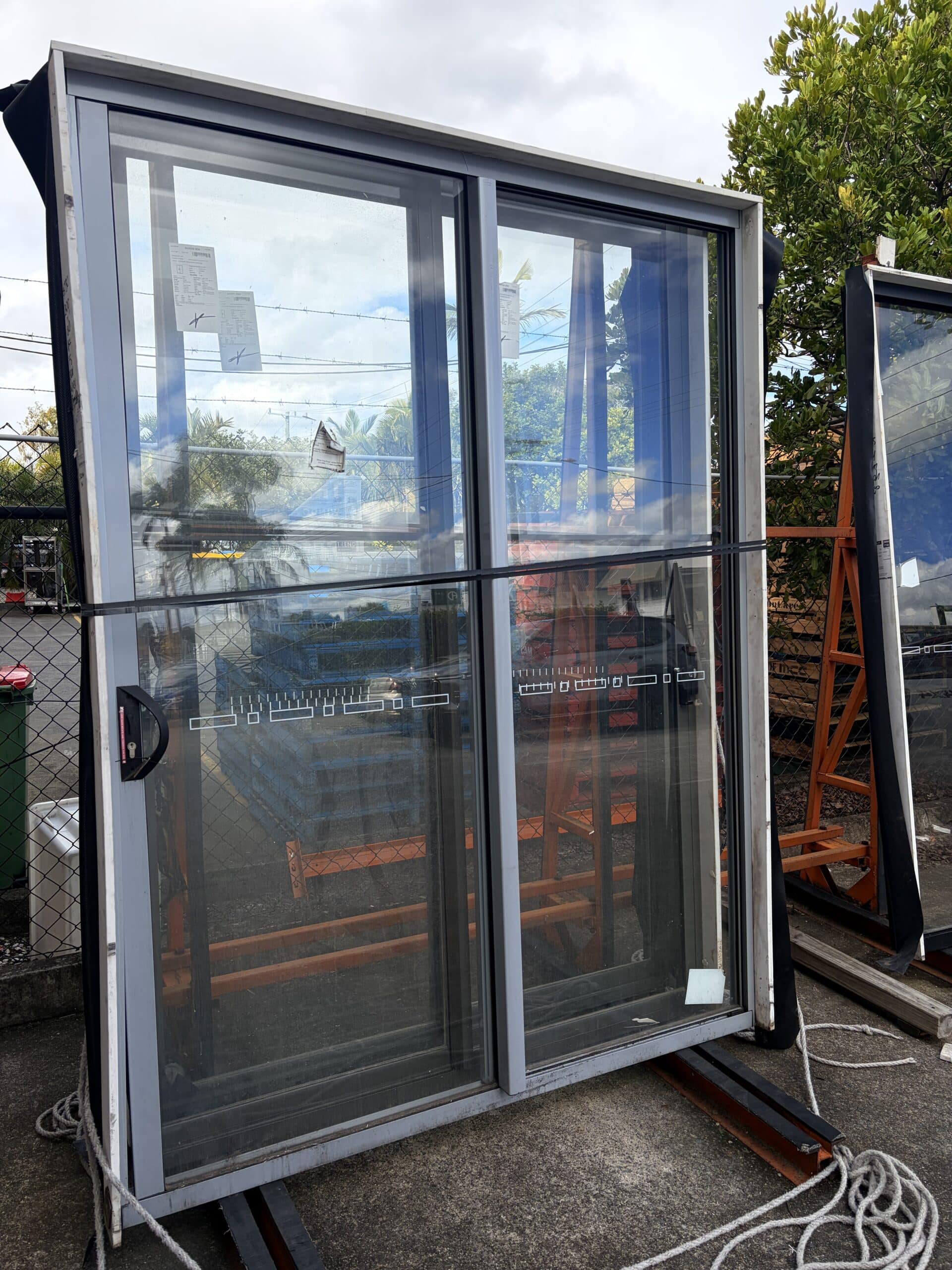 Sliding Door – 2400h x 1810w Ultra Silver w/ Clear Glass *Factory 2nd* 80044